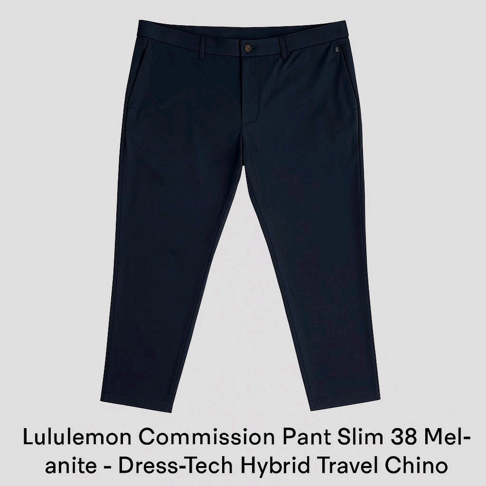 Lululemon ABC Commission Pant Slim 38 Melanite — Dress-Tech Hybrid Travel